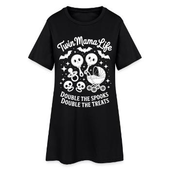 Twin Mama Life Double The Spooks Gâteries Halloween - Robe T-shirt Femme - noir - Devant