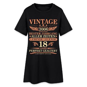 Millésime 2008 Millésime Né - 18ème anniversaire - Robe T-shirt Femme - noir - Devant