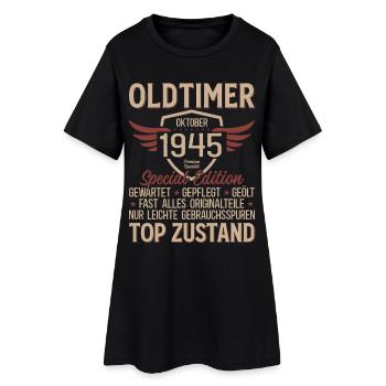 Cadeau 80ème anniversaire Voiture Ancienne Octobre 1945 - Robe T-shirt Femme - noir - Devant