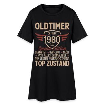 Cadeau 45ème anniversaire Voiture Ancienne Octobre 1980 - Robe T-shirt Femme - noir - Devant