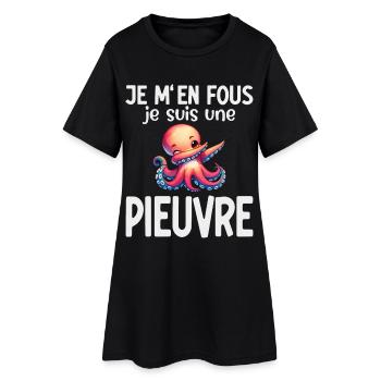 Octopus Dabbing Sea Humor and Cute Design - Women’s T-Shirt Dress - black - Front