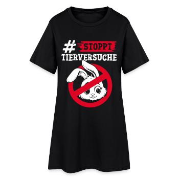 Protection des animaux STOP AUX TESTS SUR LES ANIMAUX CONTRE LES TESTS - Robe T-shirt Femme - noir - Devant