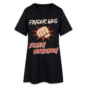 Mallorca FINGER WEG SCHON VERGEBEN Lustig - Frauen T-Shirt-Kleid - Schwarz - Vorne