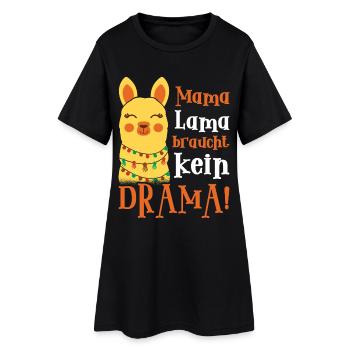 Grossesse MAMA LAMA N’A PAS BESOIN DE DRAME - Robe T-shirt Femme - noir - Devant