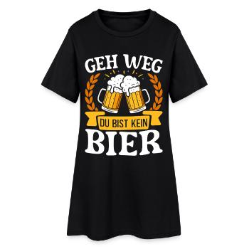 Malle GEH WEG DU BIST KEIN BIER Lustig - Frauen T-Shirt-Kleid - Schwarz - Vorne