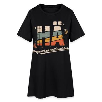 HUH? Funny retro shirt with cult saying - Women’s T-Shirt Dress - black - Front