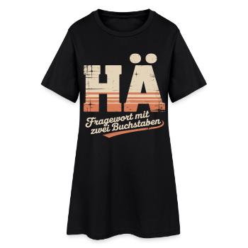 HUH? Funny retro shirt with cult saying - Women’s T-Shirt Dress - black - Front