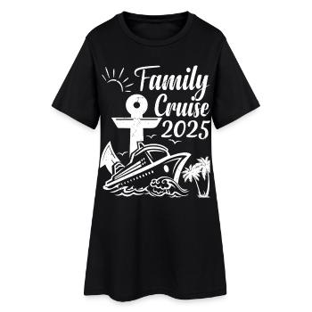 Croisière Famille 2025 Vacances d’été Famille - Robe T-shirt Femme - noir - Devant