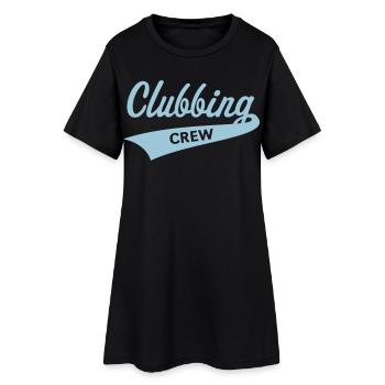 Clubbing crew (Fête / Célébrations / Danse / Bleu ciel) - Robe T-shirt Femme - noir - Devant