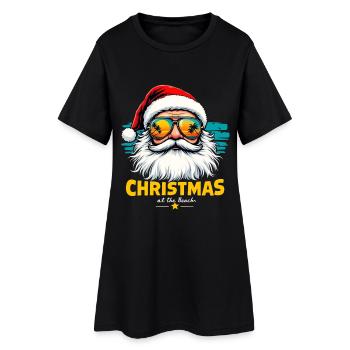 Weihnachten Am Strand Christmas At The Beach - Women’s T-Shirt Dress - black - Front