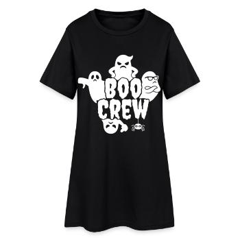 Halloween, Boo Crew, Boo ! Fantômes effrayants et araignée - Robe T-shirt Femme - noir - Devant
