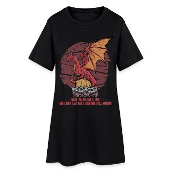 Créatures mythologiques du dragon européen - Robe T-shirt Femme - noir - Devant