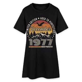 Décembre 1977 Édition Originale Cadeau décembre  - Robe T-shirt Femme - noir - Devant