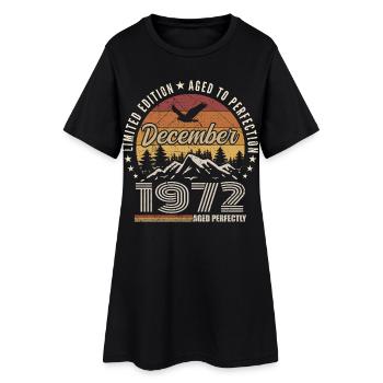 Décembre 1972 Édition Originale Cadeau décembre  - Robe T-shirt Femme - noir - Devant