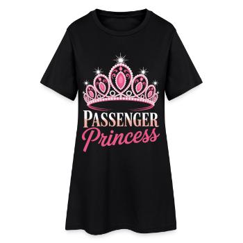 Passenger Princess Beifahrerprinzessin - Frauen T-Shirt-Kleid - Schwarz - Vorne