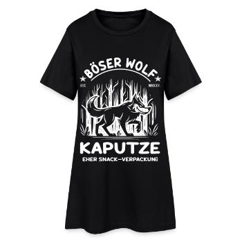 Lustiger Böser Wolf – Comic Design - Frauen T-Shirt-Kleid - Schwarz - Vorne