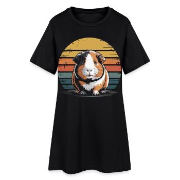 Cochon d’Inde, sucré - Robe T-shirt Femme - noir - Devant