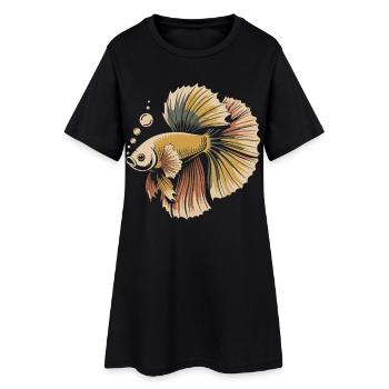 Betta Couleur Explosion Poisson - Robe T-shirt Femme - noir - Devant