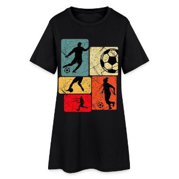 Football, jouer au football - Robe T-shirt Femme - noir - Devant