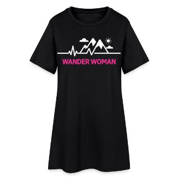 Heartbeat Wander Woman Mountains Women - Women’s T-Shirt Dress - black - Front