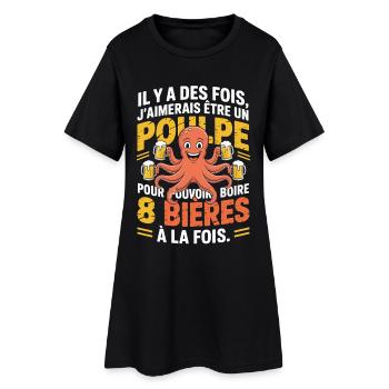 Es gibt Zeiten, in denen ich mir wünschte, ich wäre ein Oktopus Humor - Frauen T-Shirt-Kleid - Schwarz - Vorne