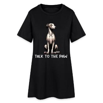 Talk to the Paw Whippet Greyhound Whippets - Women’s T-Shirt Dress - black - Front