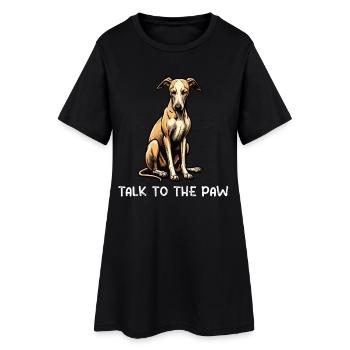 Talk to the Paw Whippet Greyhound Whippets - Women’s T-Shirt Dress - black - Front