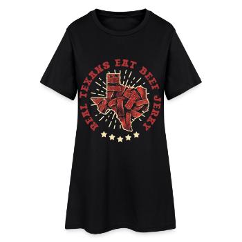 Beef Jerky Dried Meat Biltong Pemmican - Women’s T-Shirt Dress - black - Front