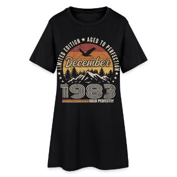 Décembre 1983 Édition Originale Cadeau décembre  - Robe T-shirt Femme - noir - Devant