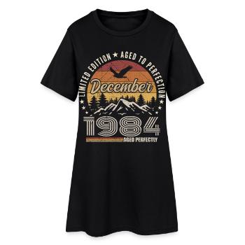 Décembre 1984 Édition Originale Cadeau décembre  - Robe T-shirt Femme - noir - Devant
