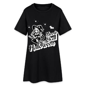 Meowgical Halloween - Spooky Anime Catgirl Sorcière - Robe T-shirt Femme - noir - Devant
