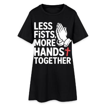 Moins de poings, plus de mains ensemble Prière - Robe T-shirt Femme - noir - Devant