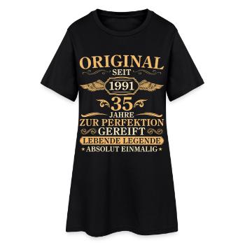 Cadeau original pour le 35e anniversaire, millésime 1991 - Robe T-shirt Femme - noir - Devant