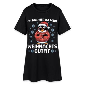 Pingouin avec des lunettes de soleil de Noël - Robe T-shirt Femme - noir - Devant