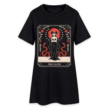 Lilith : Le pouvoir du serpent dans le cadre - Robe T-shirt Femme - noir - Devant