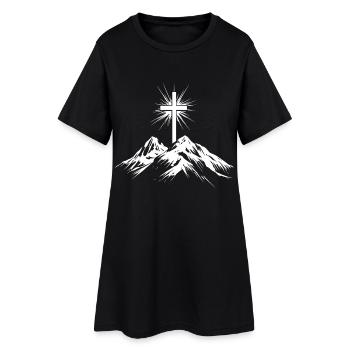 Montagnes de la Croix Chrétienne - Robe T-shirt Femme - noir - Devant