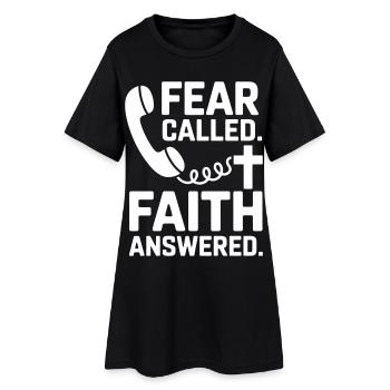 Fear Called Faith Answered Jesus - Frauen T-Shirt-Kleid - Schwarz - Vorne