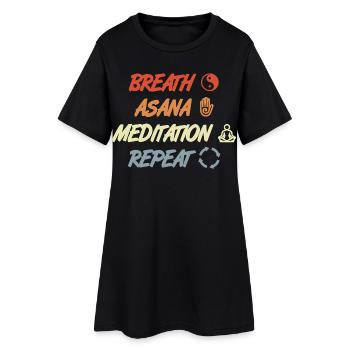 Répétition de méditation Asana respiratoire - Robe T-shirt Femme - noir - Devant