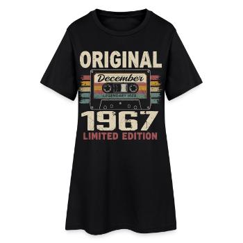 Cadeau D'anniversaire Décembre 1967 - Robe T-shirt Femme - noir - Devant