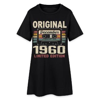 Cadeau D'anniversaire Décembre 1960 - Robe T-shirt Femme - noir - Devant