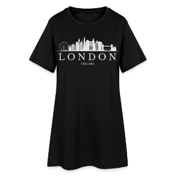 London Skyline, Londres Angleterre - Robe T-shirt Femme - noir - Devant