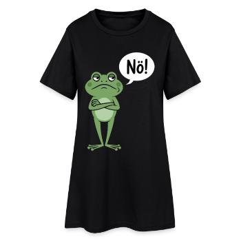 Grenouille sceptique qui dit non - Robe T-shirt Femme - noir - Devant