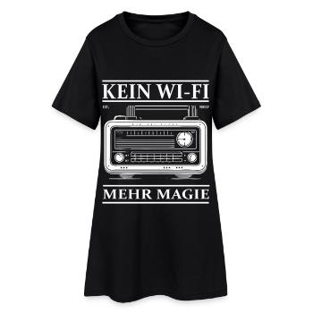 Retro Radio Design – Kein Wi-Fi, nur Magie - Frauen T-Shirt-Kleid - Schwarz - Vorne