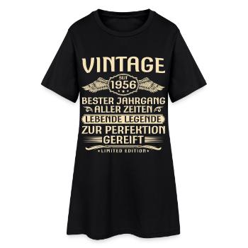 Vintage since 1956 Vintage - 70th Birthday - Women’s T-Shirt Dress - black - Front