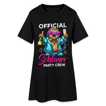 Official Schlager Party Crew - Frauen T-Shirt-Kleid - Schwarz - Vorne