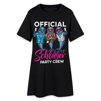 Official Schlager Party Crew - Frauen T-Shirt-Kleid - Schwarz - Vorne