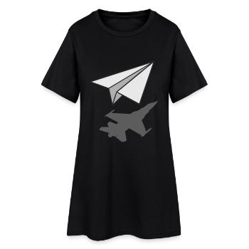 Paper Plane Aeronautical Engineer Aviation Gift - Women’s T-Shirt Dress - black - Front