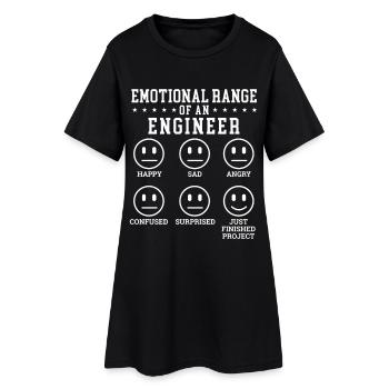 Emotional Range Of An Engineer Mechanical Joke - Women’s T-Shirt Dress - black - Front