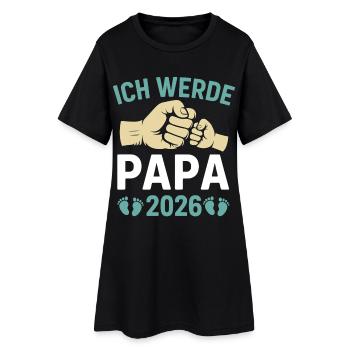 Future papa JE SERAI PAPA 2026 Drôle - Robe T-shirt Femme - noir - Devant