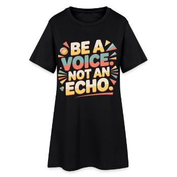 Be a Voice – Mutmacher Spruch im Retro Style - Frauen T-Shirt-Kleid - Schwarz - Vorne